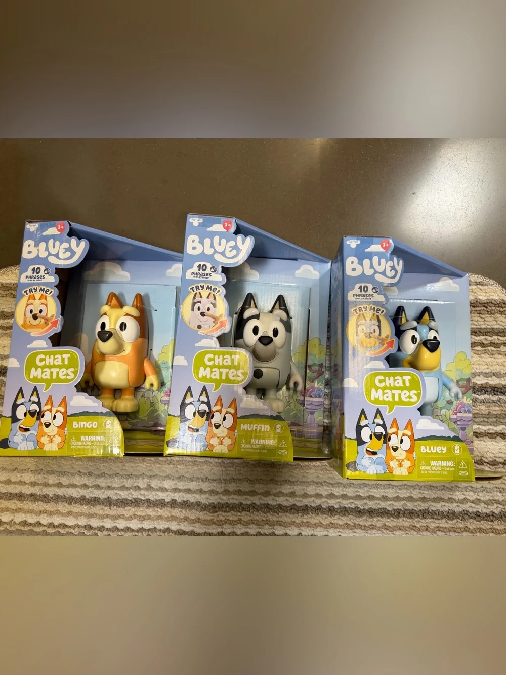 Bluey Chat Mates Talking Figures Set of 3 – Bluey Bingo Muffin NEW